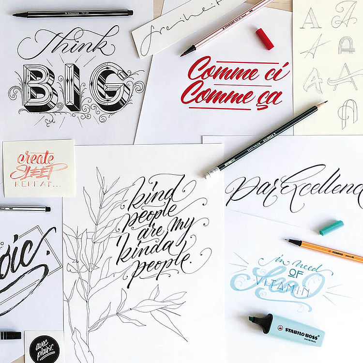 Variedad de rotuladores Lettering para tu diseño