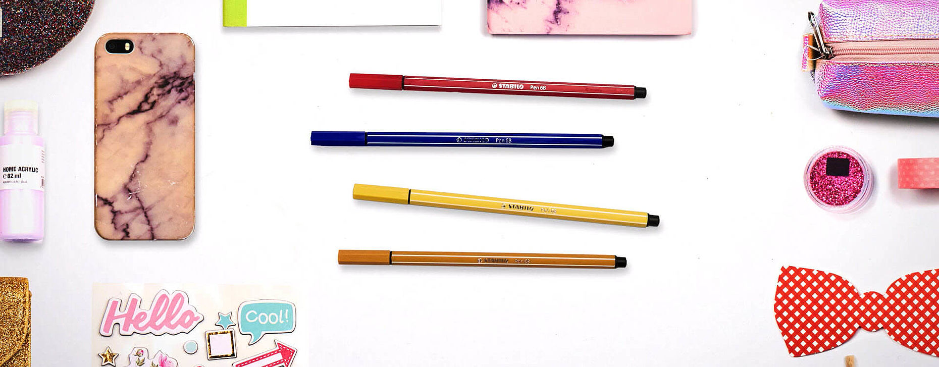 STABILO Pen 68 brush Premium Fibre Tip Pen Set of 8 - Spring Tones